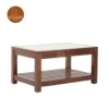 2 Colin Glass Top Coffee Table (Honey Finish)