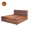 2 Dravin Upholstered Bed With Storage (King Size, Honey Finish)
