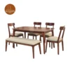 2 Filo 6 Seater Dining Set With Bench (Honey Finish)
