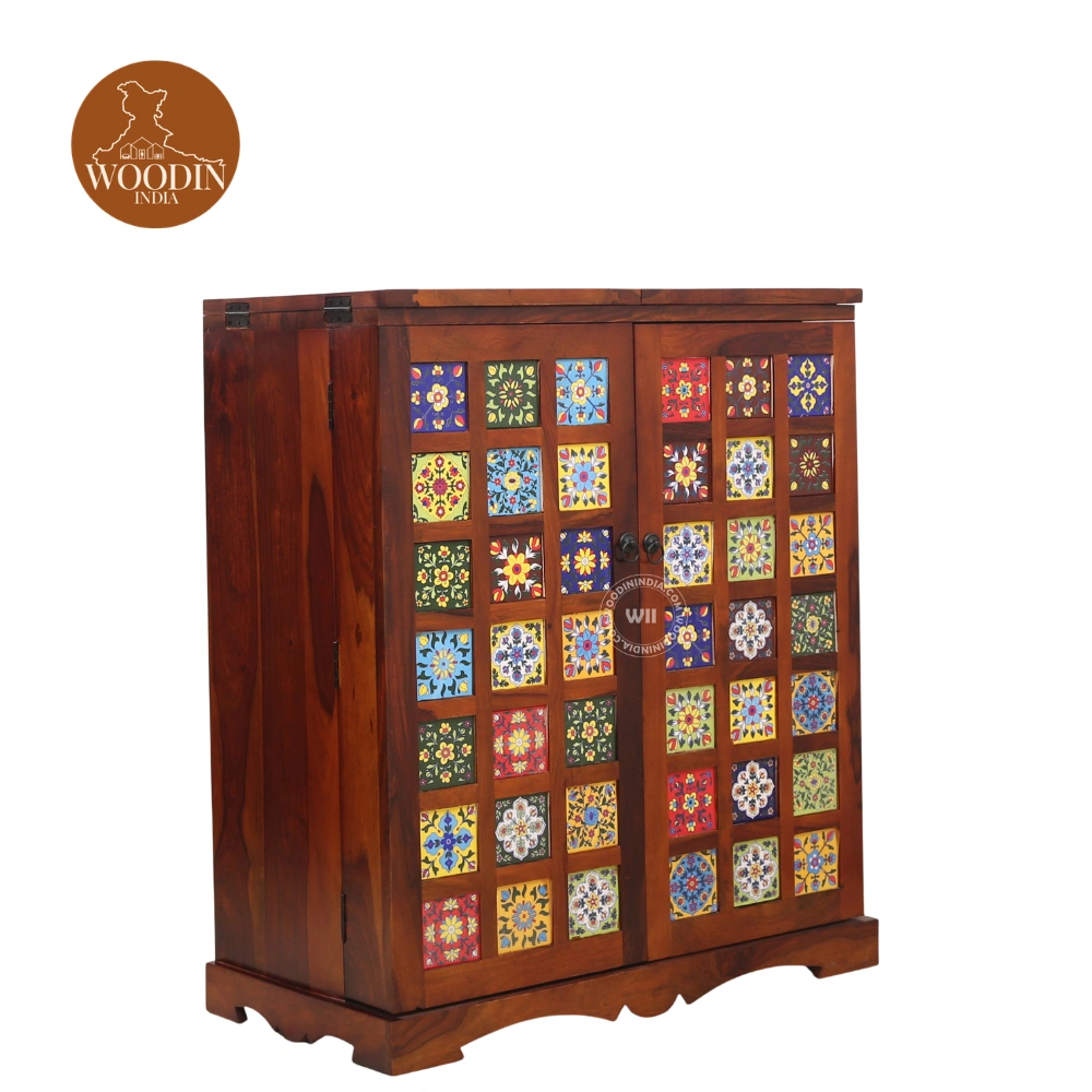3 Brixt Bar Cabinet (Honey Finish)