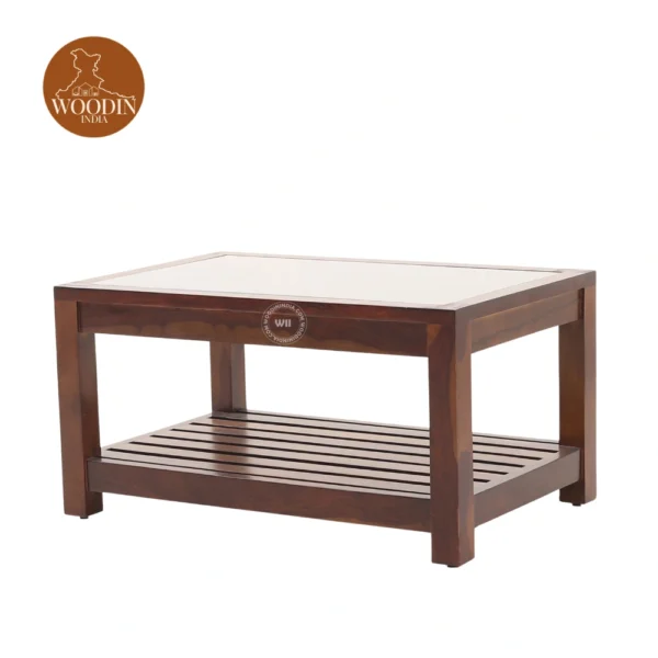 3 Colin Glass Top Coffee Table (Honey Finish)