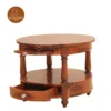 3 Auris Round Coffee Table with Drawers (Honey Finish)