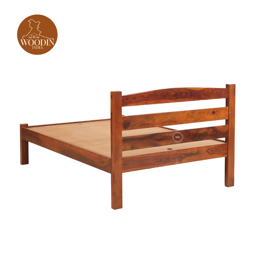 Flori Single Bed Without Storage (Honey Finish)