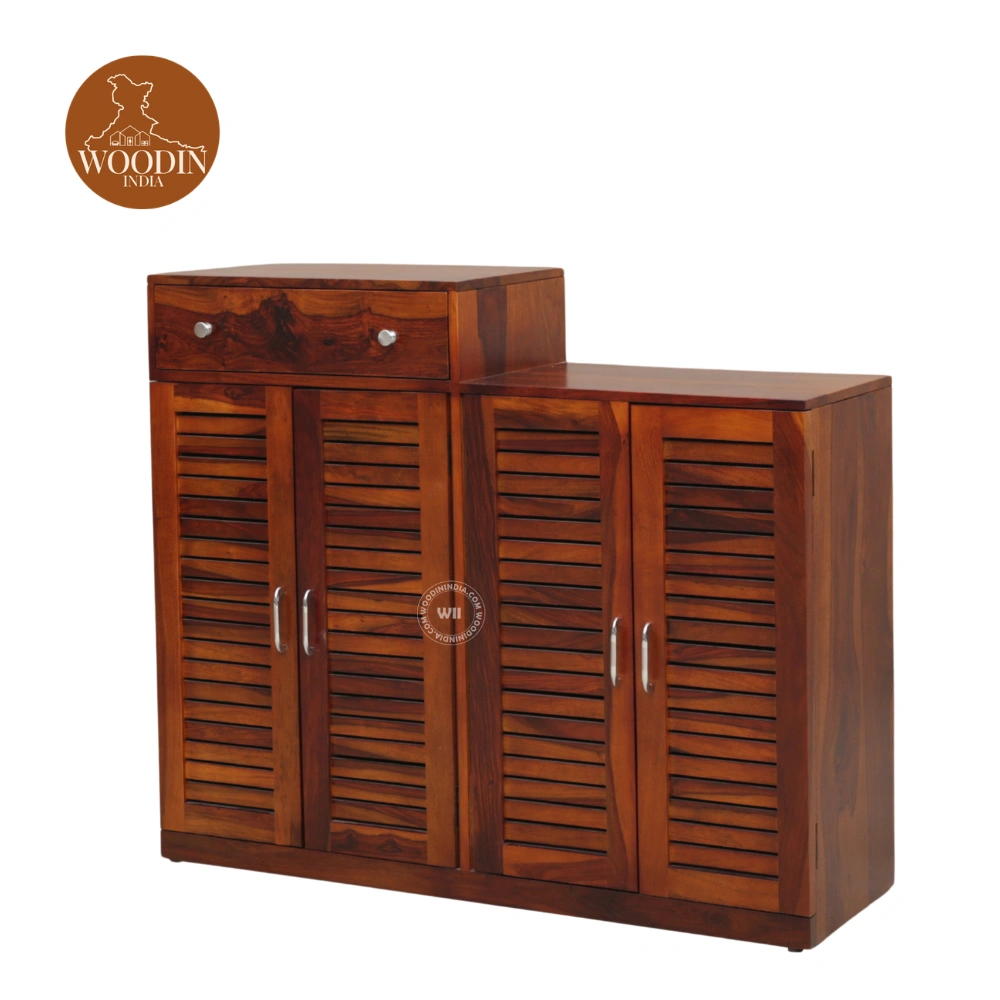 3 Aurtin Shoe Rack (Honey Finish)