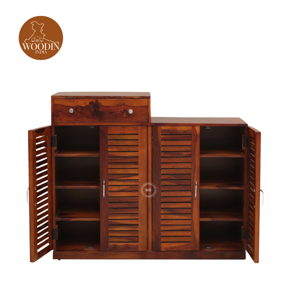 4 Aurtin Shoe Rack (Honey Finish)