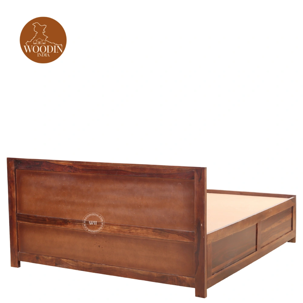 Brijton Bed With Box Storage (King Size, Honey Finish)