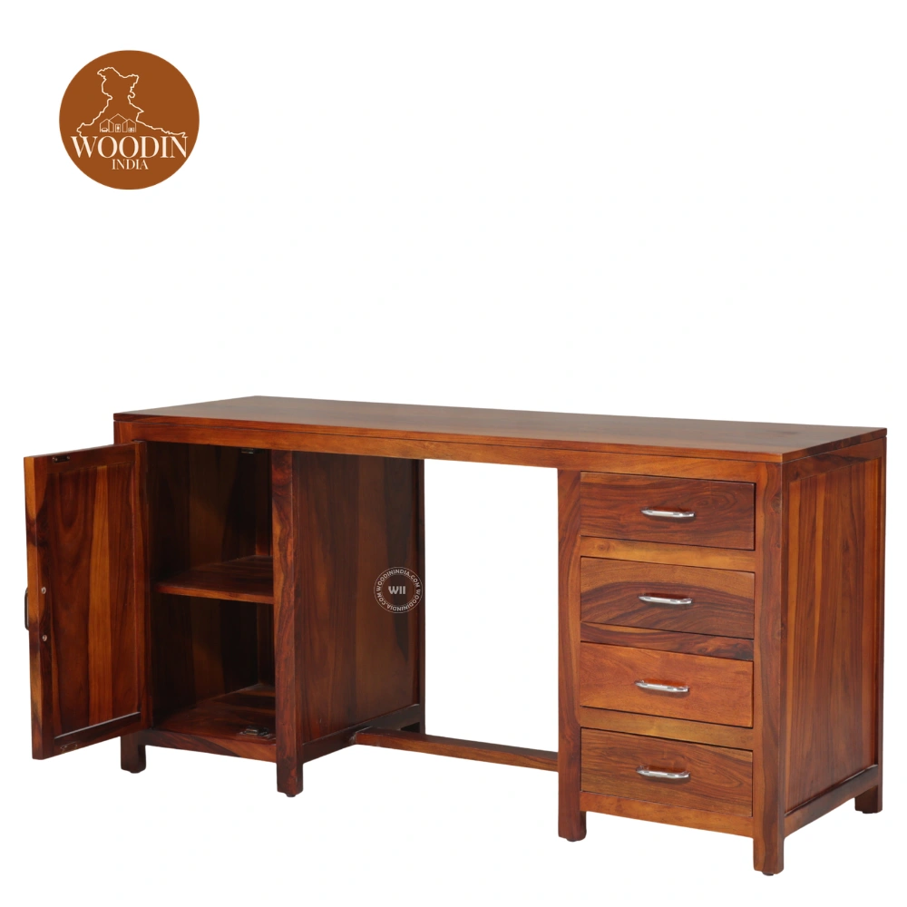 5 Brokly Study Table (Honey Finish)