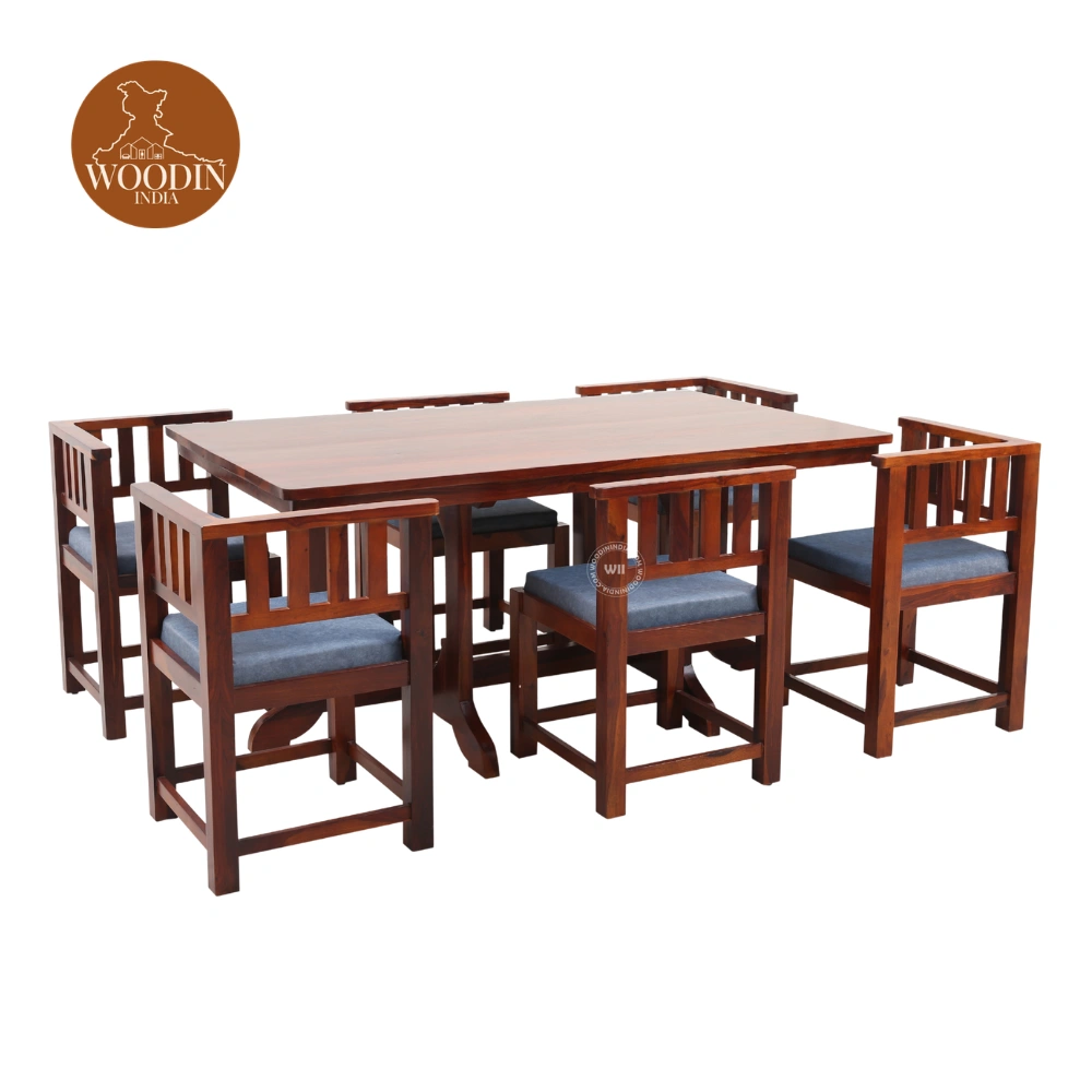 5 Cloin 6 Seater Dining Table Set (Honey Finish)