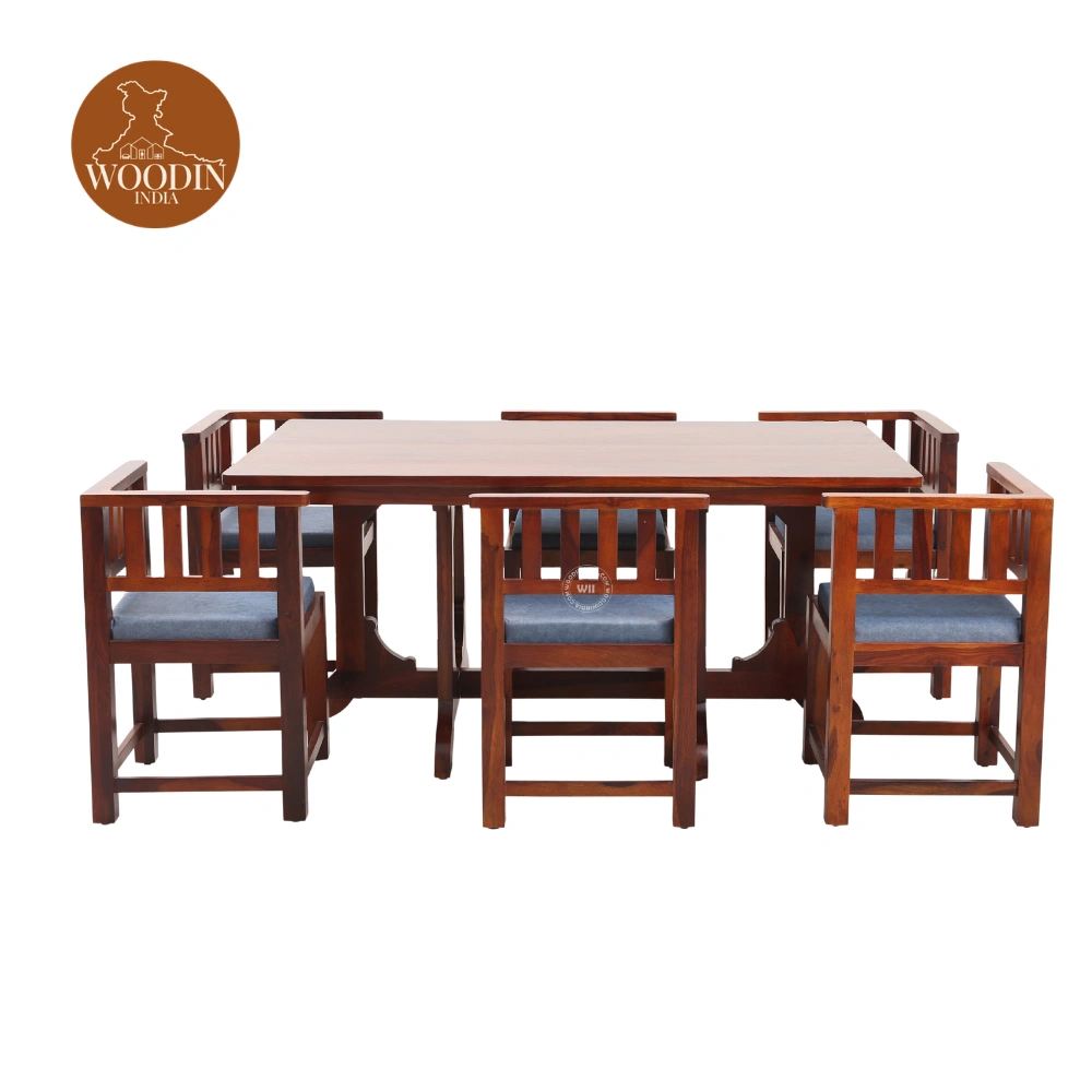6 Cloin 6 Seater Dining Table Set (Honey Finish)