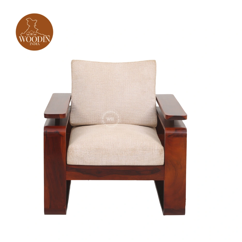 6 Dharohar 3+1+1 Wooden Sofa Set (Honey Finish)