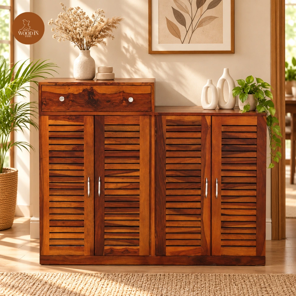 Aurtin Shoe Rack (Honey Finish) Aurtin Shoe Rack (Honey Finish)