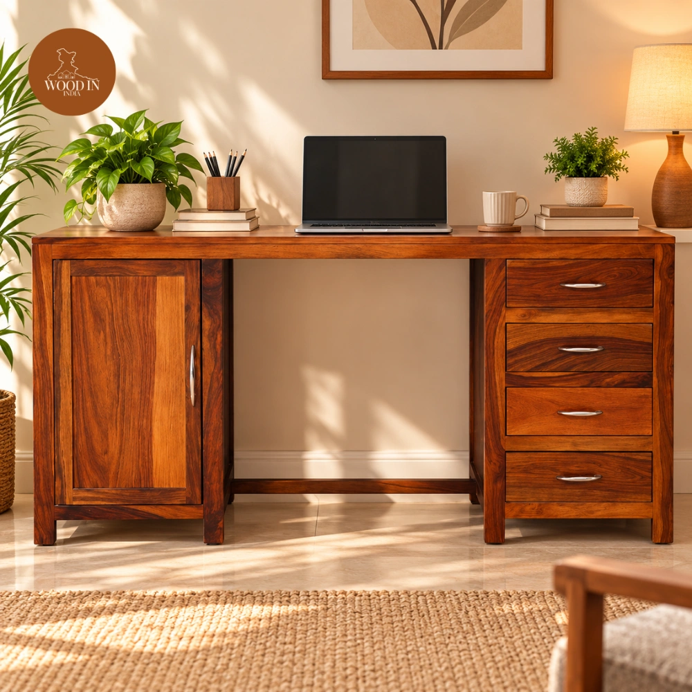 Brokly Study Table (Honey Finish) Brokly Study Table (Honey Finish)