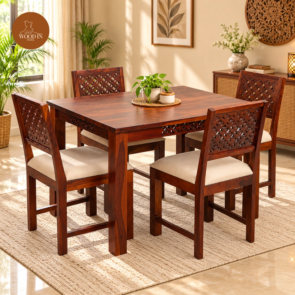 Carolina 4 Seater Dining Set (Honey Finish) Carolina 4 Seater Dining Set (Honey Finish)