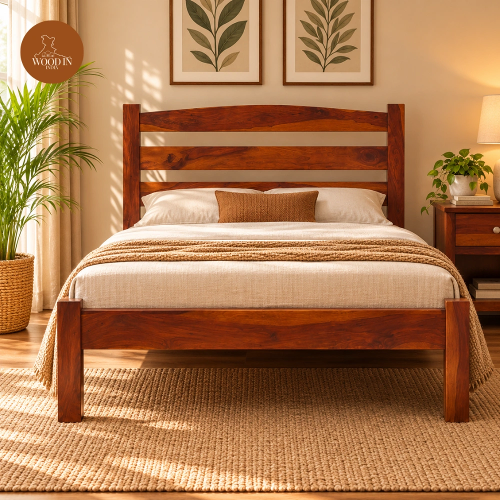Flori Single Bed Without Storage (Honey Finish) Flori Single Bed Without Storage (Honey Finish)