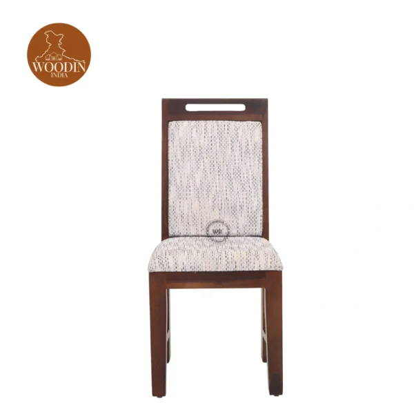 1 Hils Sheesham Wood Premium Cotton Cushioned Dining Chair(Cotton, Honey Cream Stripe)