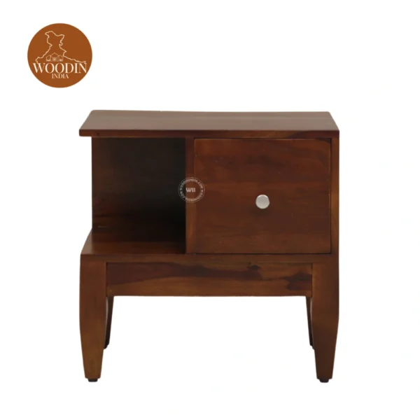 1 Helix Bed Side Table (Walnut Finish )
