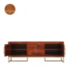 2 kalvin Metal Base Tv Unit (Honey Finish)