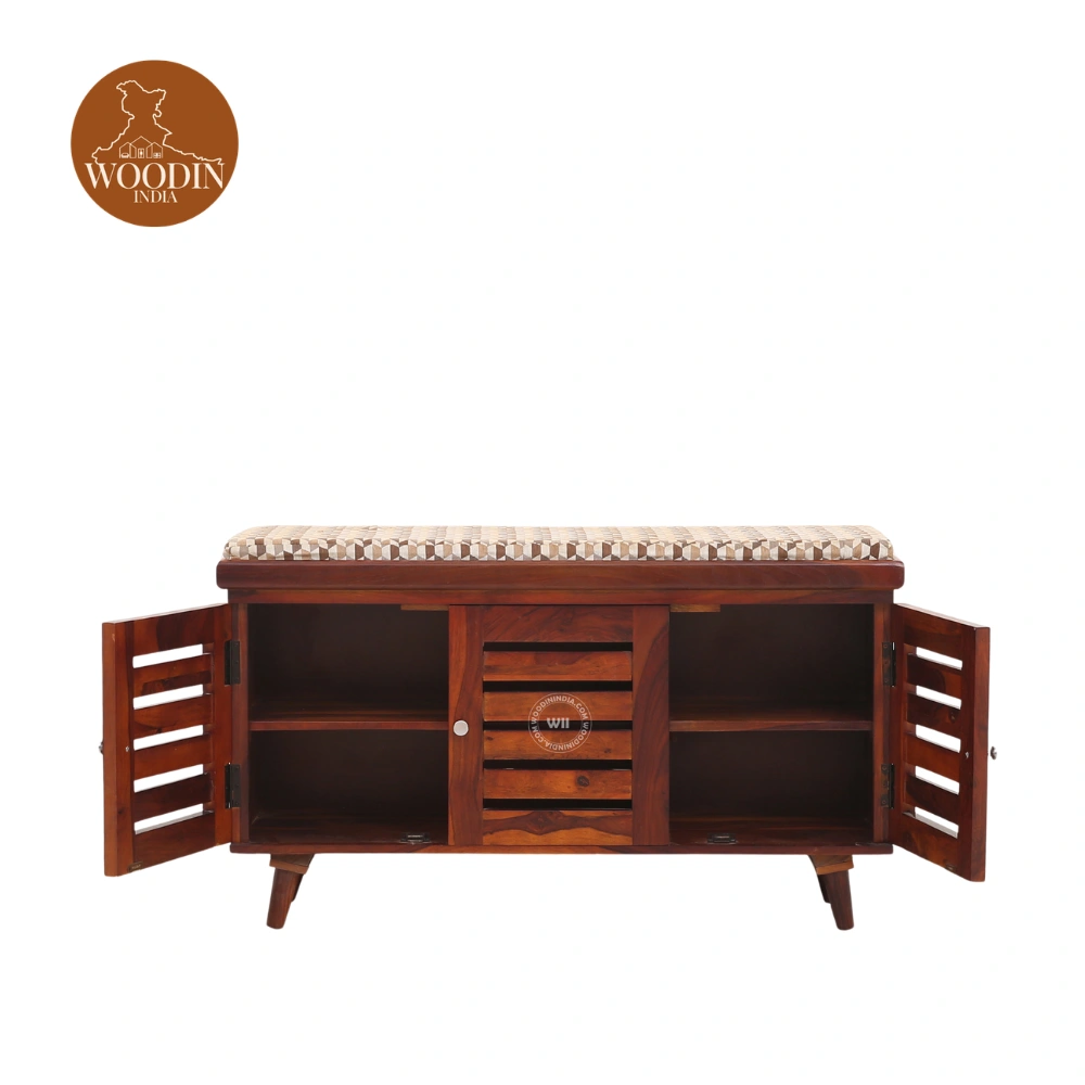 Kalvin Shoe Rack (Honey Finish) Alternate View