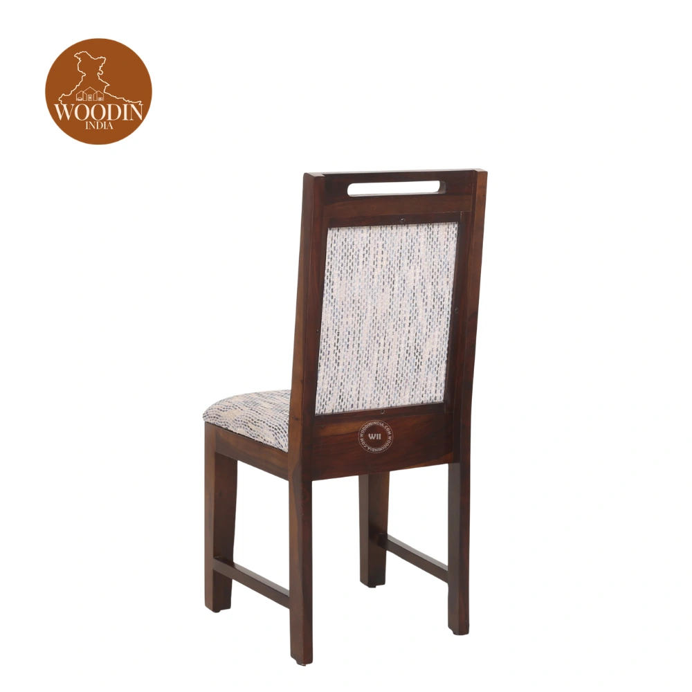 3 Hils Sheesham Wood Premium Cotton Cushioned Dining Chair(Cotton, Honey Cream Stripe)