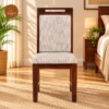 Hils Sheesham Wood Premium Cotton Cushioned Dining Chair(Cotton, Honey Cream Stripe) Hils Sheesham Wood Premium Cotton Cushioned Dining Chair(Cotton, Honey Cream Stripe)