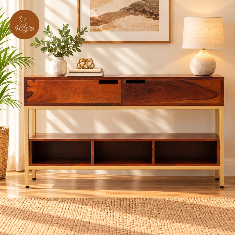 Kalvin Console Table (Honey Finish) Kalvin Console Table (Honey Finish)