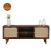 1 Osis Small Cane Tv Unit (Walnut Finish)