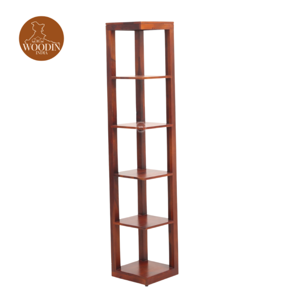 1 Volli Corner Bookshelf (Honey Finish)