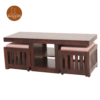 2 Woodin Coffee Table Set With 2 Stool (Honey Finish)