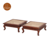2 Mica Solid Cane Wood Pooja Chowki Natural Finish Puja Wood Bajot