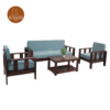 2 Vitori 3+1+1 Wooden Sofa Set (Walnut Finish)