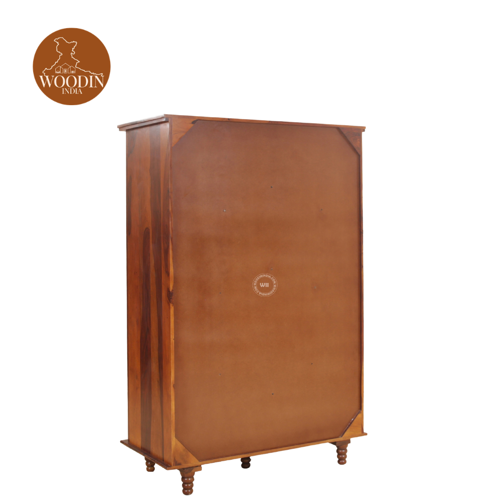 Woodin Sheesham Wood 2 Door Wardrobe (Honey Finish)
