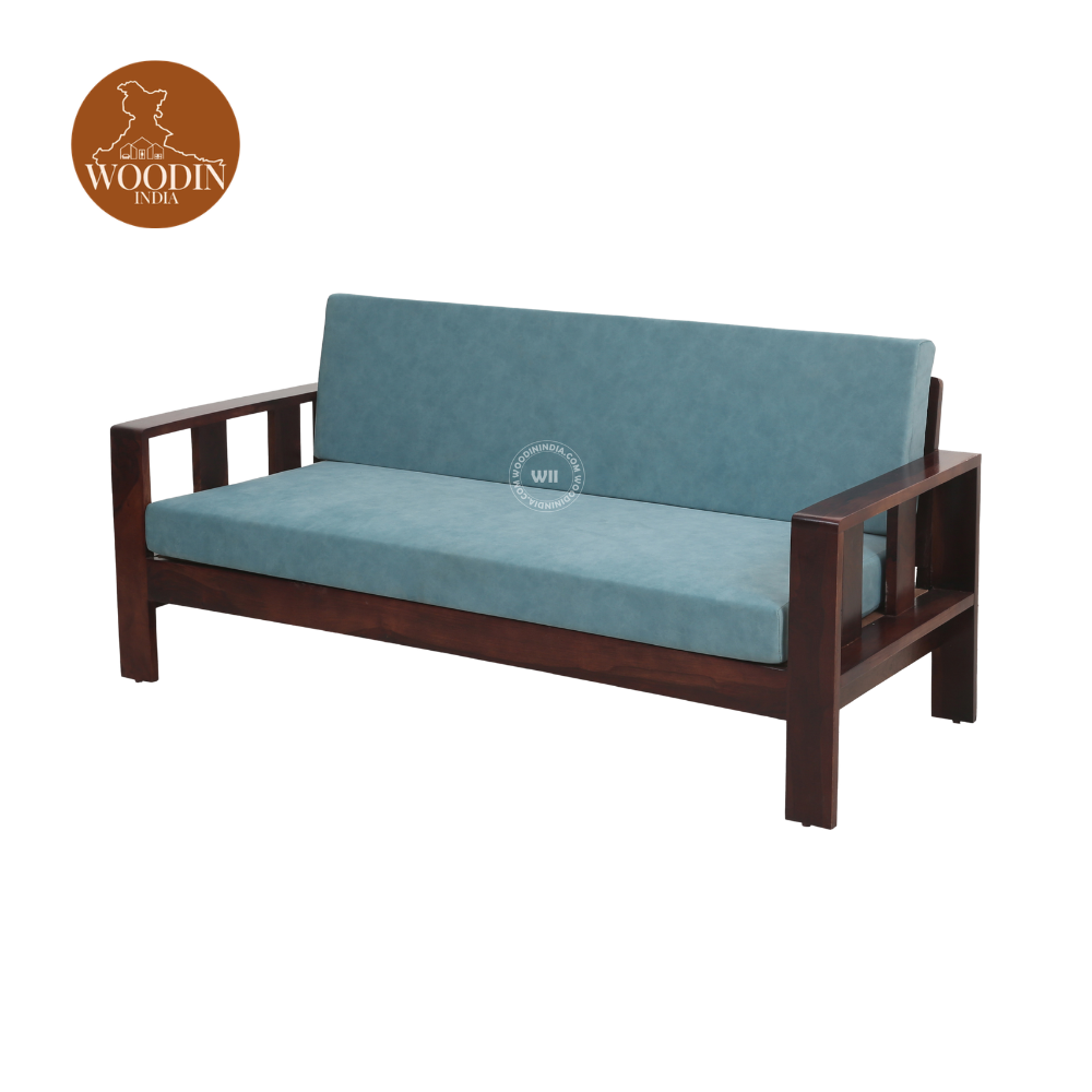3 Vitori 3+1+1 Wooden Sofa Set (Walnut Finish)