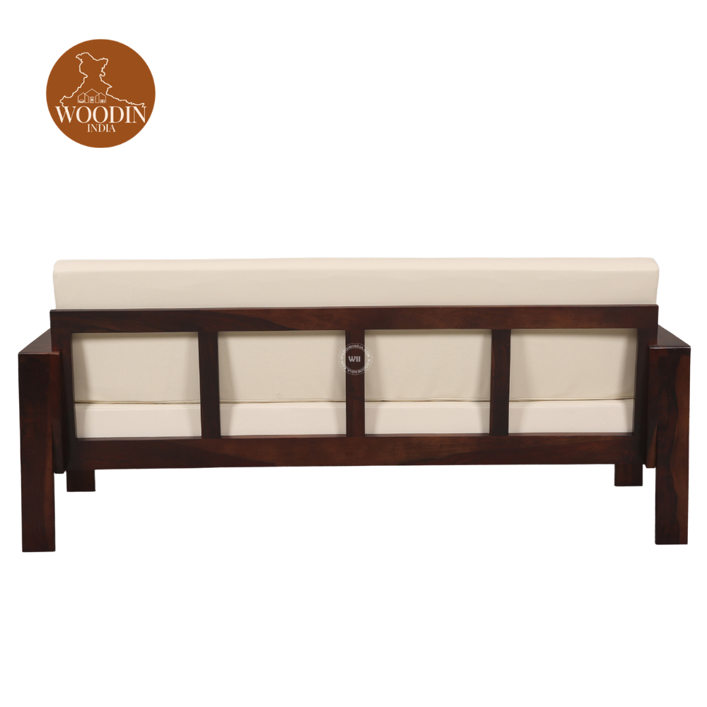4 Woodin Binni 3+1+1 Wooden Sofa Set (Walnut Finish)