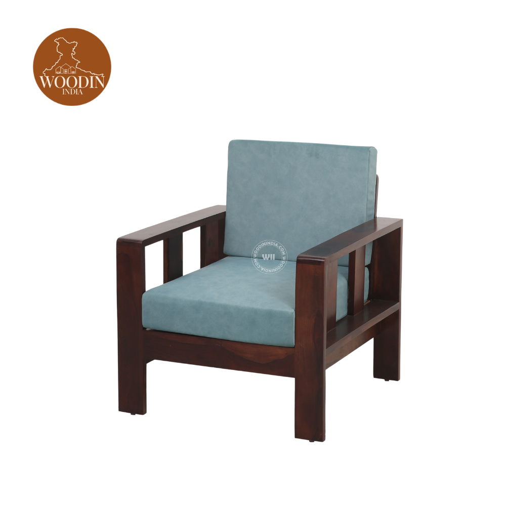 5 Vitori 3+1+1 Wooden Sofa Set (Walnut Finish)