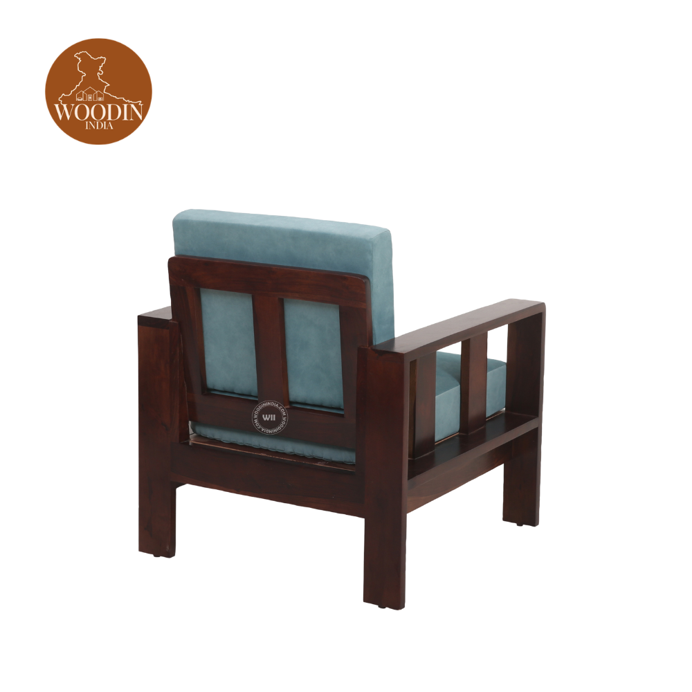 6 Vitori 3+1+1 Wooden Sofa Set (Walnut Finish)