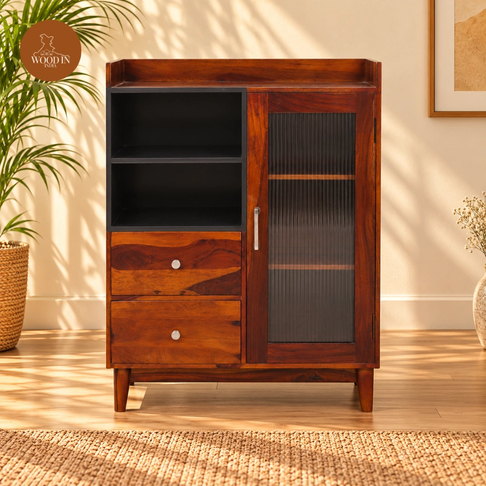 Linoy Sideboard and Cabinet (Honey Finish)