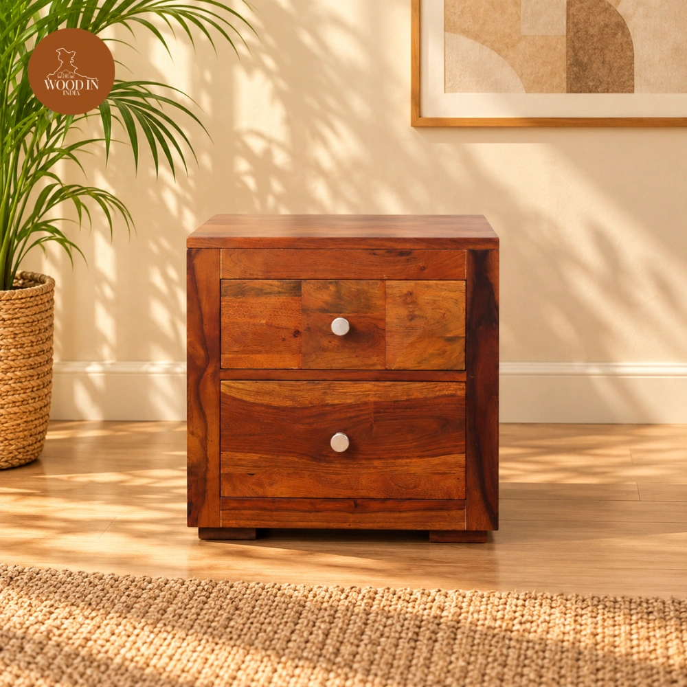 Maria Bedside Table (Honey Finish)