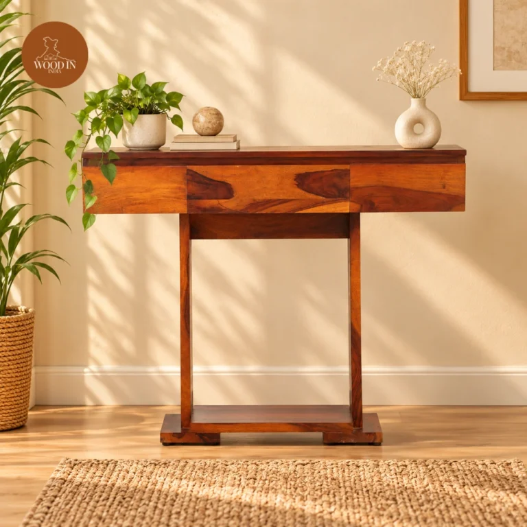 Novia Console Table (Honey Finish)