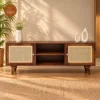 Osis Small Cane Tv Unit (Walnut Finish)
