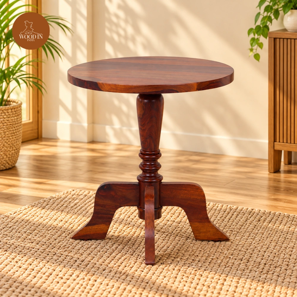 Triler Round Side Table (Honey Finish) Triler Round Side Table (Honey Finish)