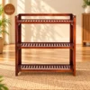 Trio Open Shoe Rack (Honey Finish)