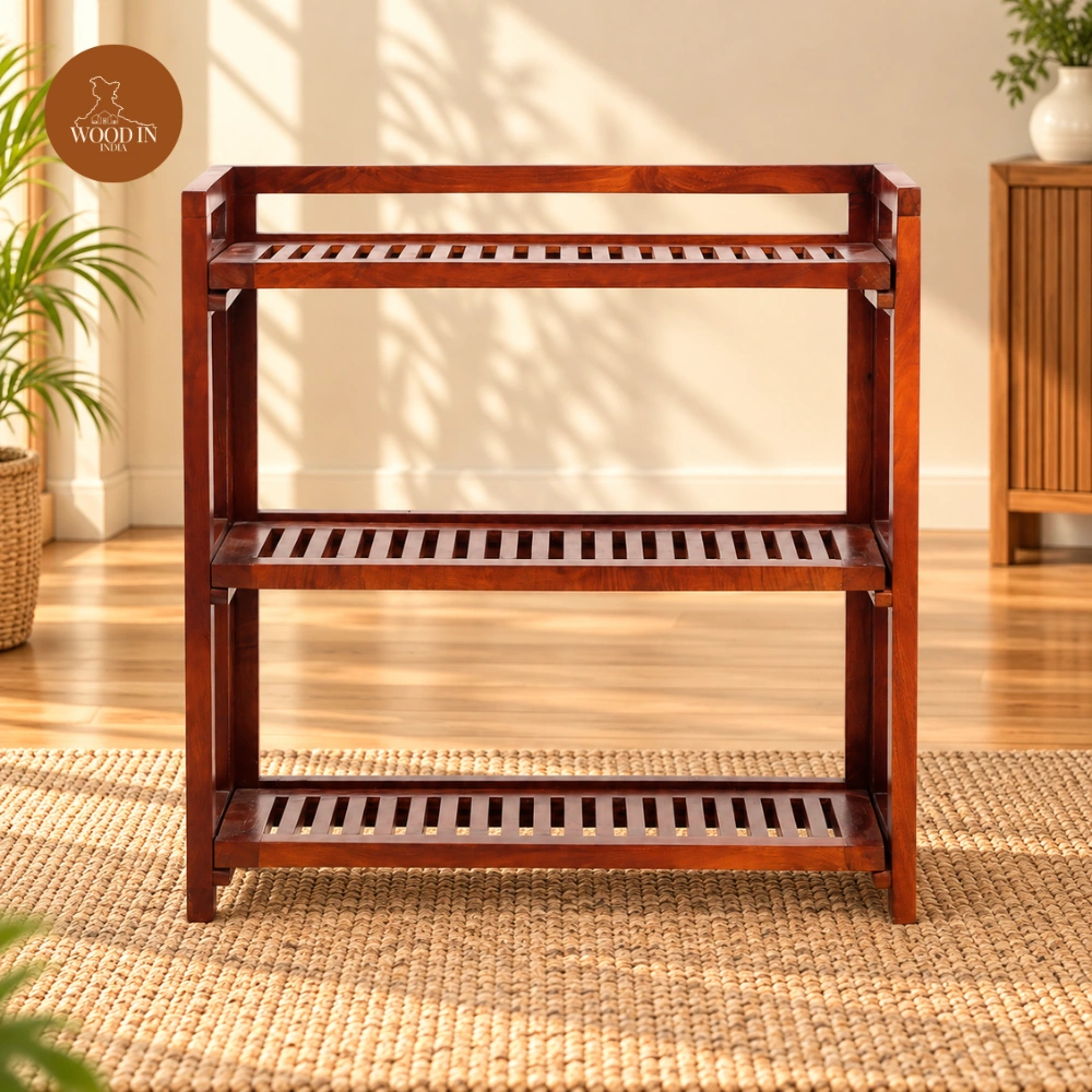 Trio Open Shoe Rack (Honey Finish) Trio Open Shoe Rack (Honey Finish)