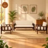 Woodin Binni 3+1+1 Wooden Sofa Set (Walnut Finish)