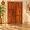 Woodin Sheesham Wood 2 Door Wardrobe (Honey Finish)