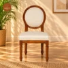 Zina Dining Chair With Fabric (Honey Finish)